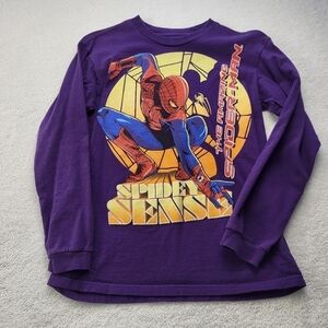 Marvel Spidey Sense Spider Man Purple Long Sleeve Tee Shirt Youth Size M